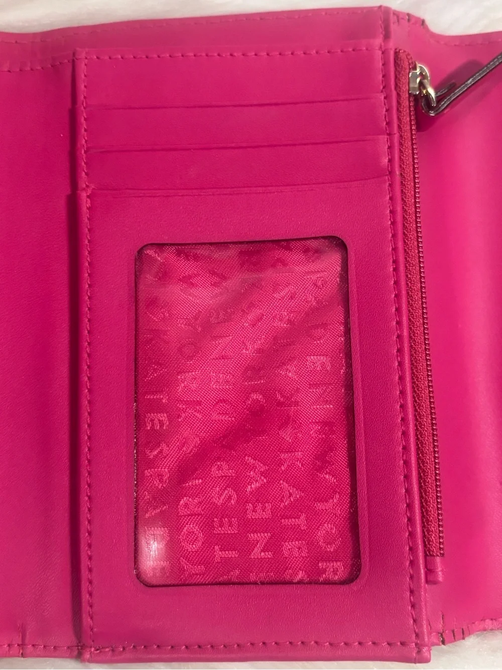 Kate Spade New York Magenta Leather Trifold Wallet